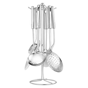 7-Piece Stainless Steel Kitchen Tool Set with Holder