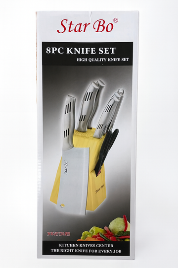 7-Piece Stainless Steel Starbo Knife Set with Chopper