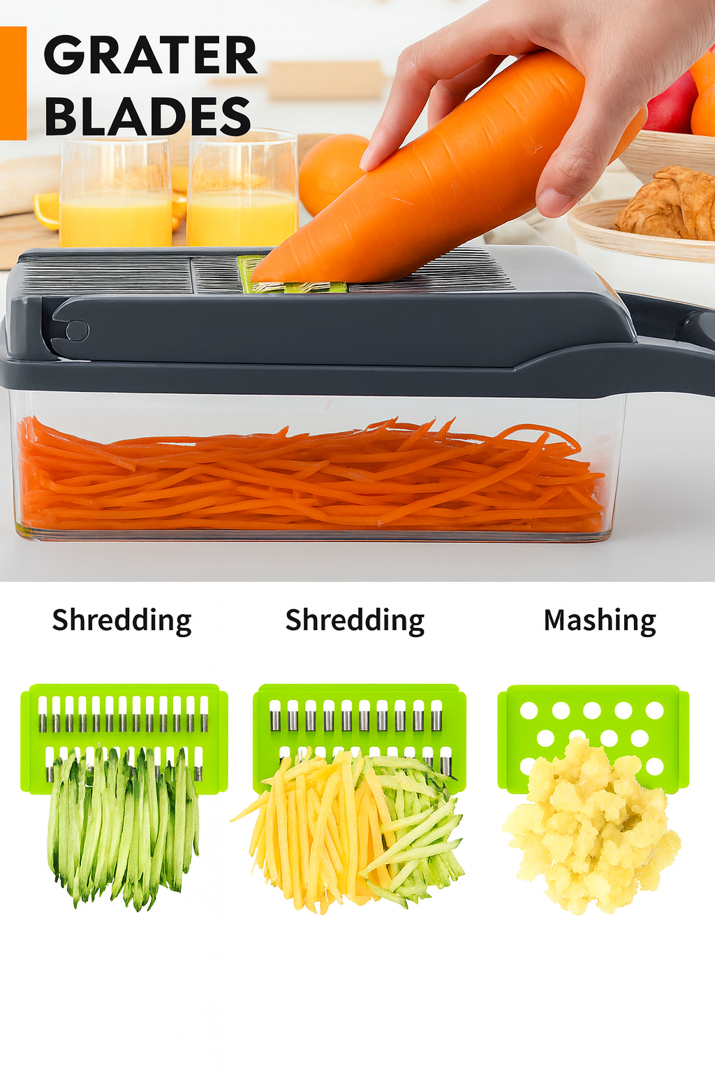 10-in-1 Multifunctional Vegetable Cutter & Mandoline Slicer Set